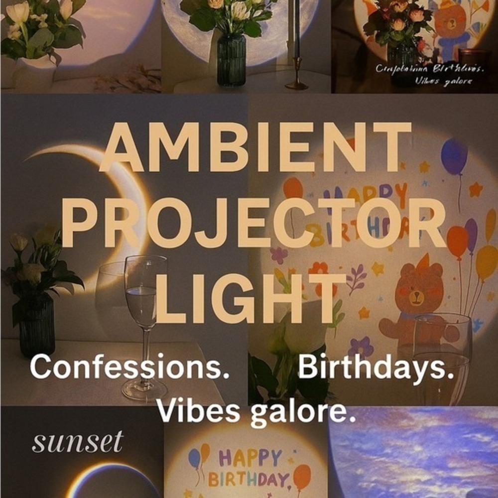 Pink Ambient Projector Light Mini Sunset Birthday Moon‎ Mood Lamp with Slides